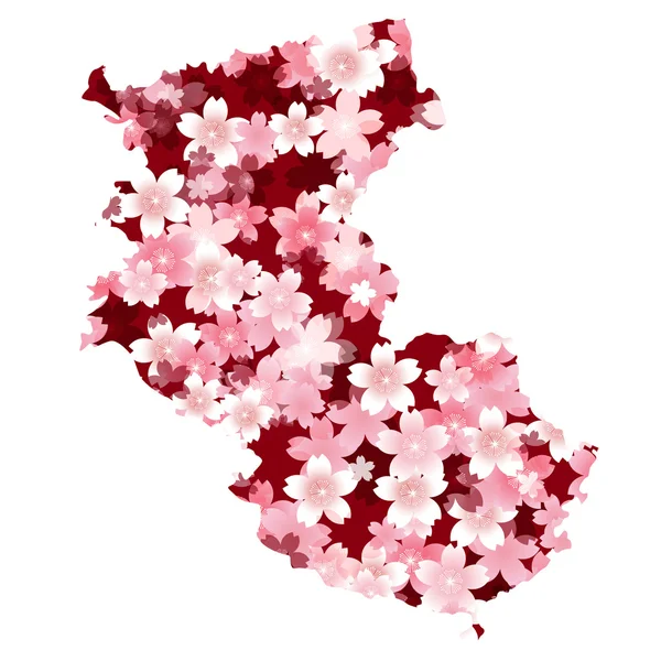 Wakayama primavera flores de cerezo — Vector de stock
